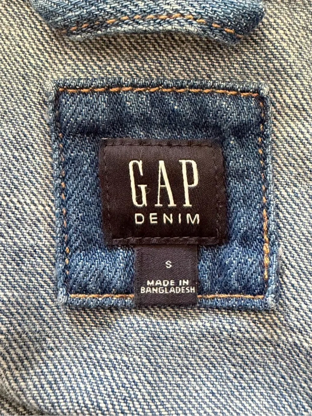 GAP Washed Blue Denim Zip-Front Jean Jacket